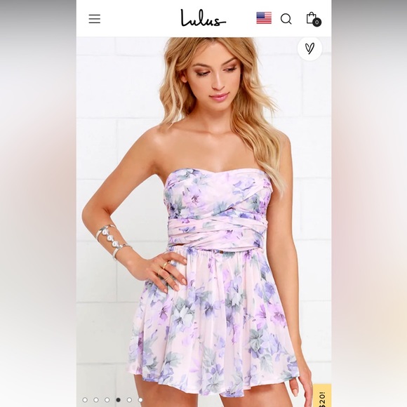 Lulus floral lavender romper - Picture 4 of 8